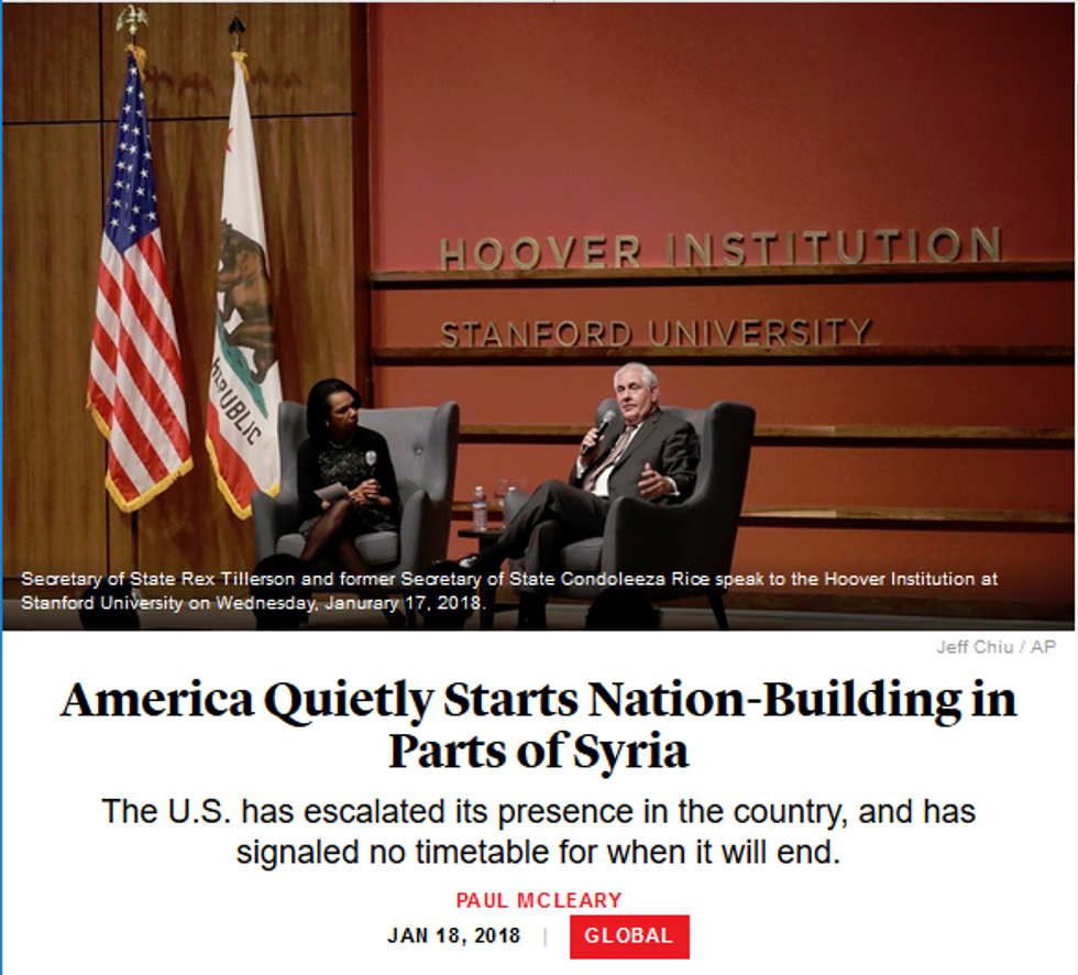 Atlantic: America Quietly Starts Nation-Building in Parts of Syria