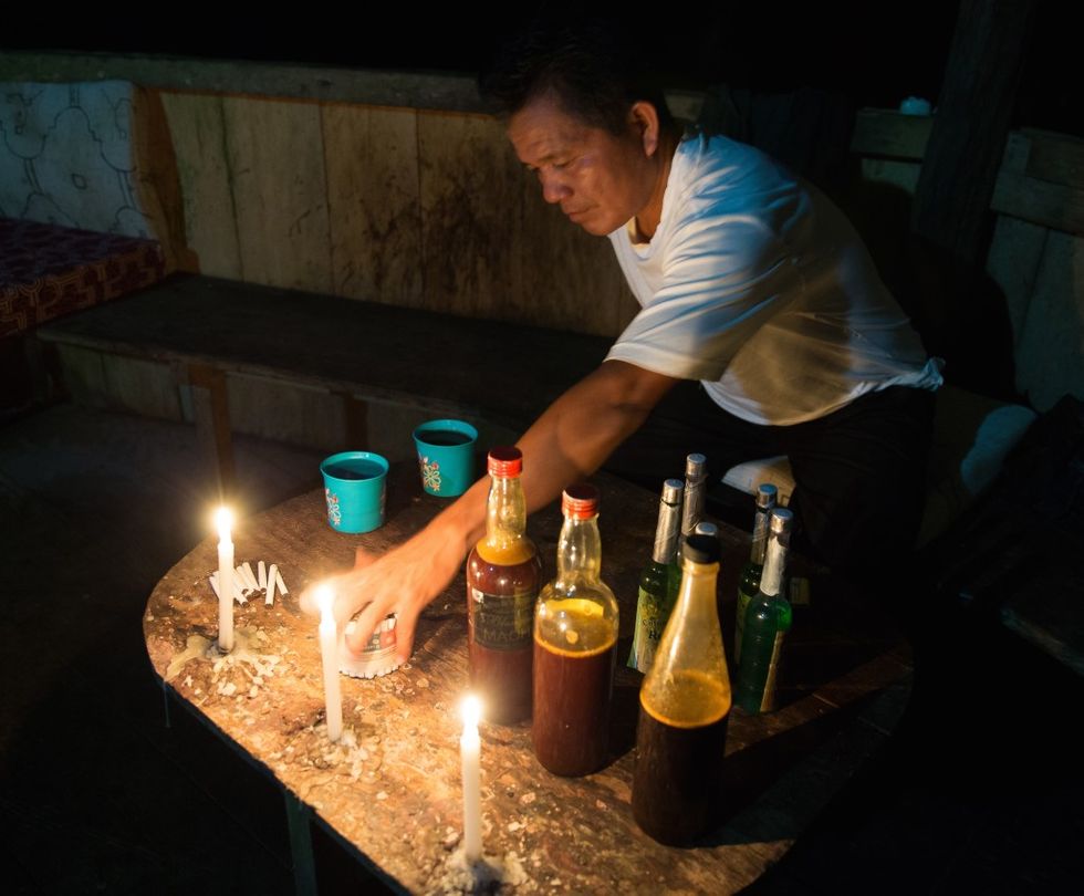 Ayahuasca is known for its intense abortive effects which often cause drinkers to vomit.  Shamans call this 'getting well' because the body is begin purged of negative energy and traumas.  