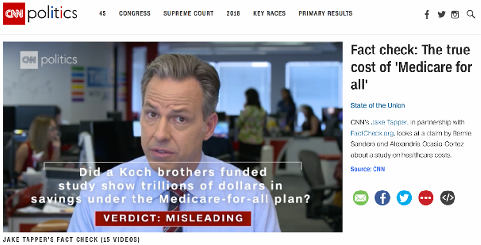 CNN: Factcheck: The True Cost of 'Medicare for All'