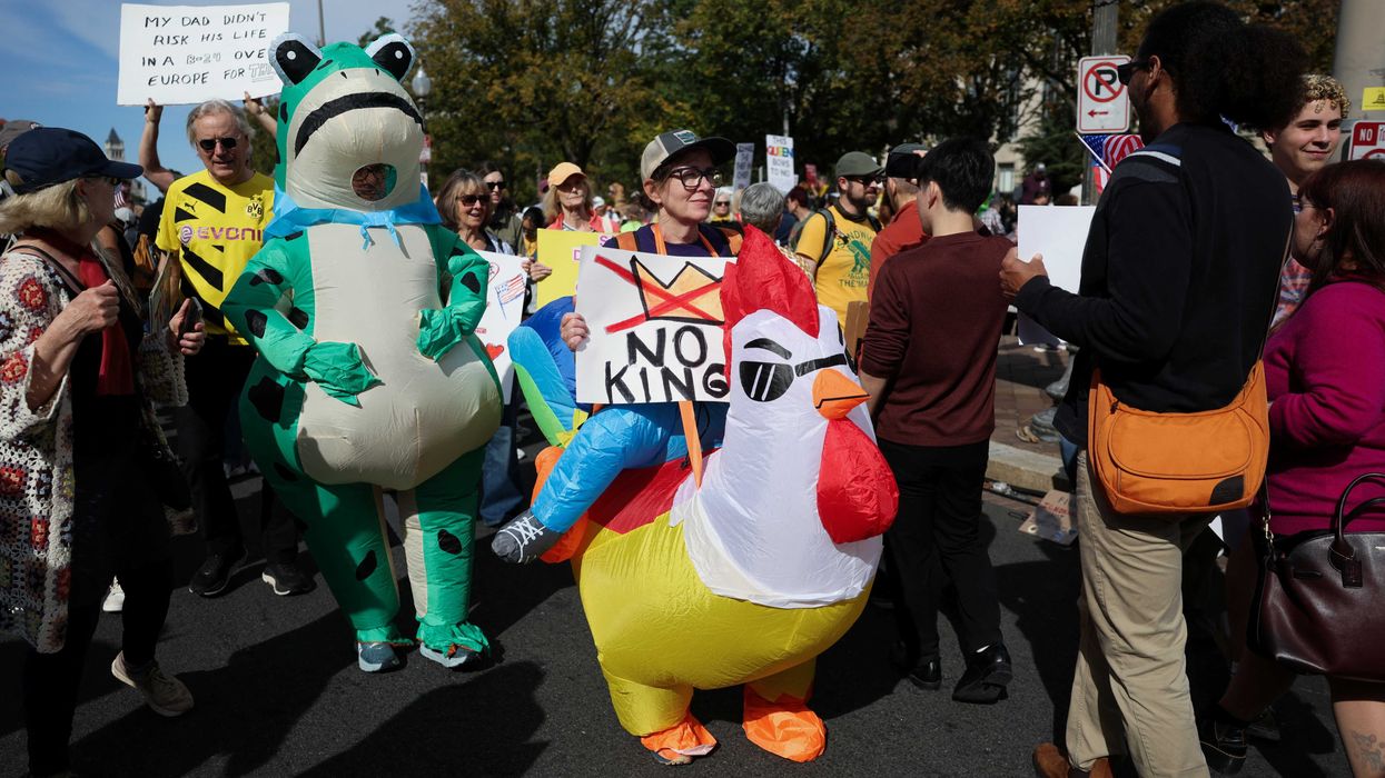 Why people are really wearing silly costumes at protests against Trump