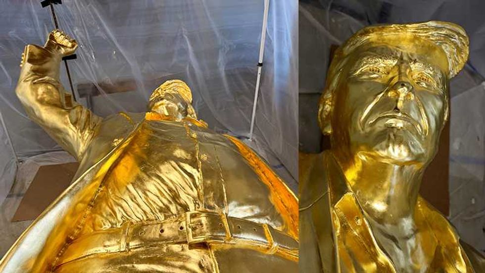 Trump sculptor tears apart crew behind gold 'Don Colossus'