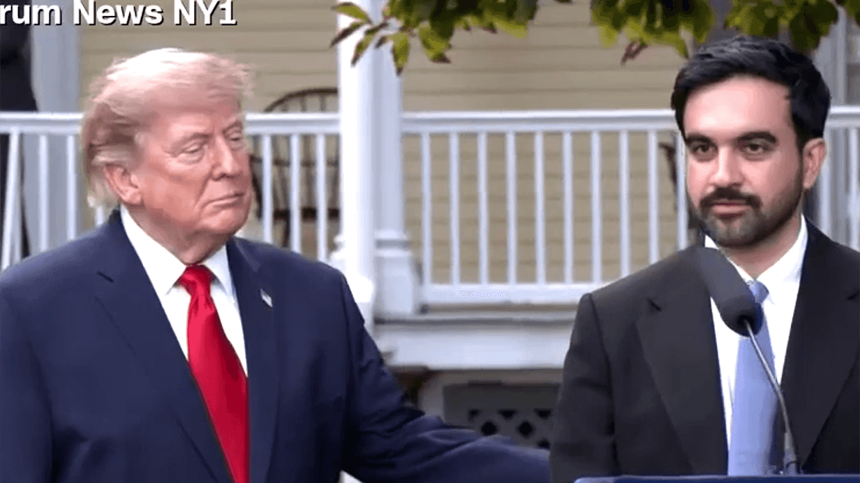Trump overstays welcome at NYC mayor podium after he was 'supposed to leave'