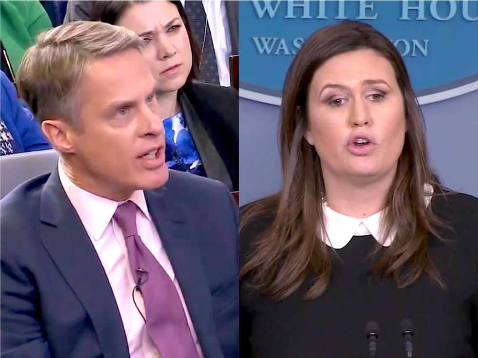 'Have you done the math on that?' Reporters debunk Sarah Sanders' embarrassing claim that Mexico will pay for the wall
