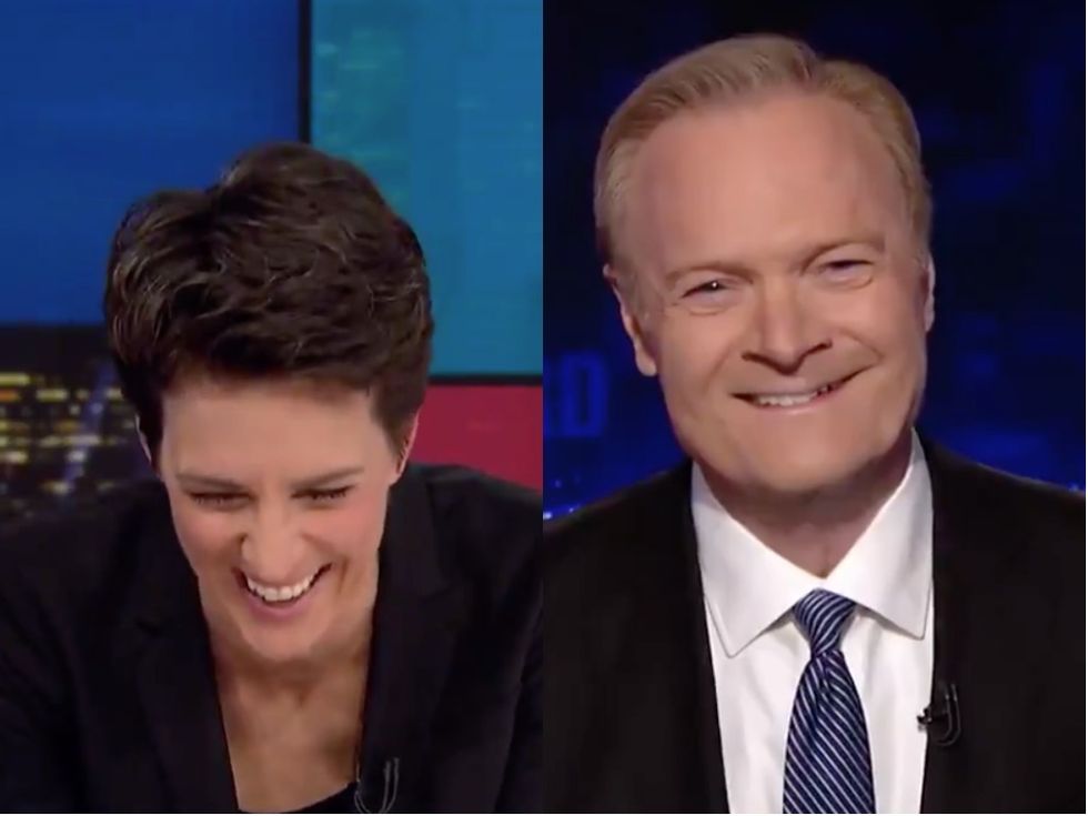 MSNBC's Rachel Maddow and Lawrence O'Donnell Burst Out Laughing at How Trump's Lawyers Treat Him Like a Toddler
