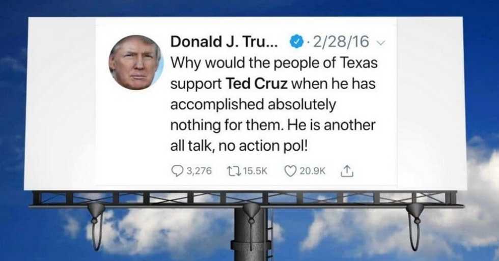 With Beto O'Rourke on the Rise, Anti-Cruz Billboards Featuring Trump Could Arrive Right on Time