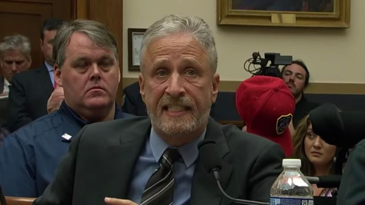 Jon Stewart confronts right-wing conspiracy theorist over veterans bill
