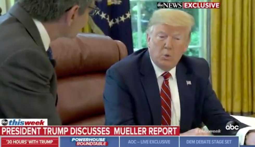 ABC confronts a furious Trump over false claims of ‘no obstruction’ as he says Constitution lets him ‘do whatever I want’