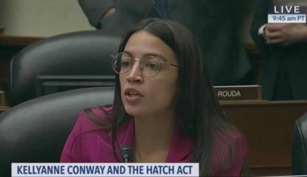Ocasio-Cortez burns down Kellyanne Conway at House hearing: ‘Even Sarah Huckabee Sanders acknowledges the Hatch Act’