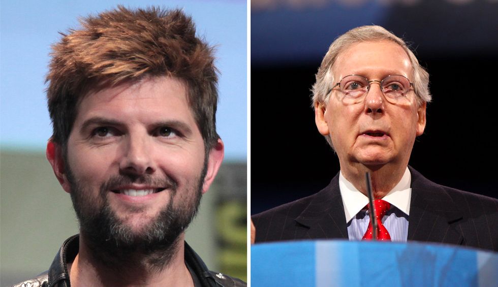 Actor Adam Scott and Mitch McConnell just got into a bizarre war on Twitter