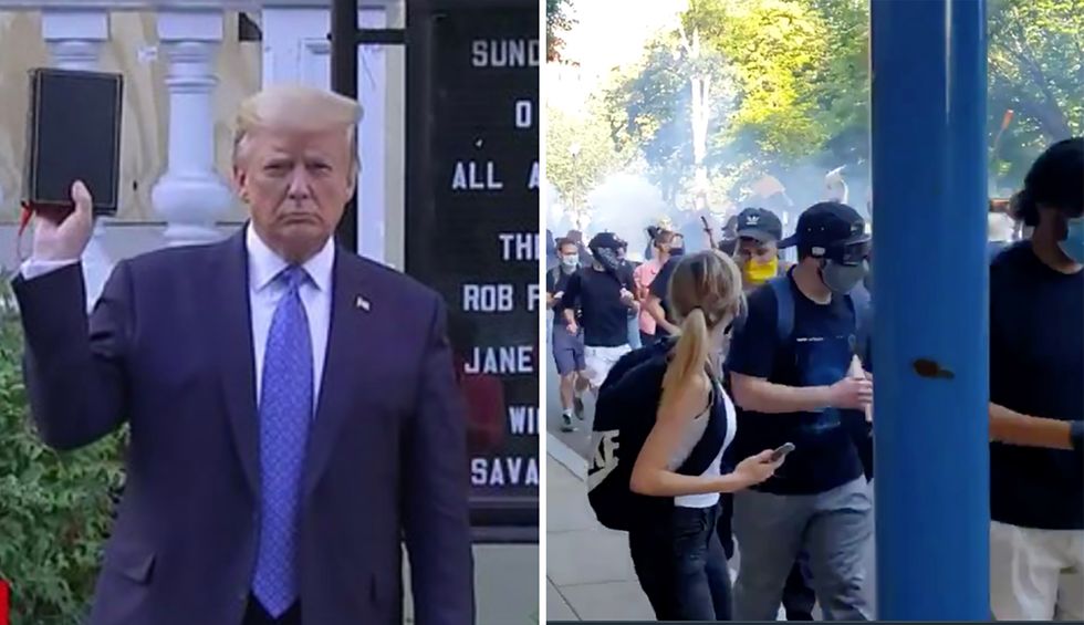 ‘Fascism has come to America’: Trump ripped for gassing protesters to hold awkward Bible photo-op