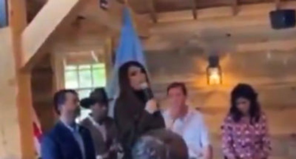 WATCH: Maskless Kimberly Guilfoyle gives speech to Trump supporters the day before her positive COVID test was announced