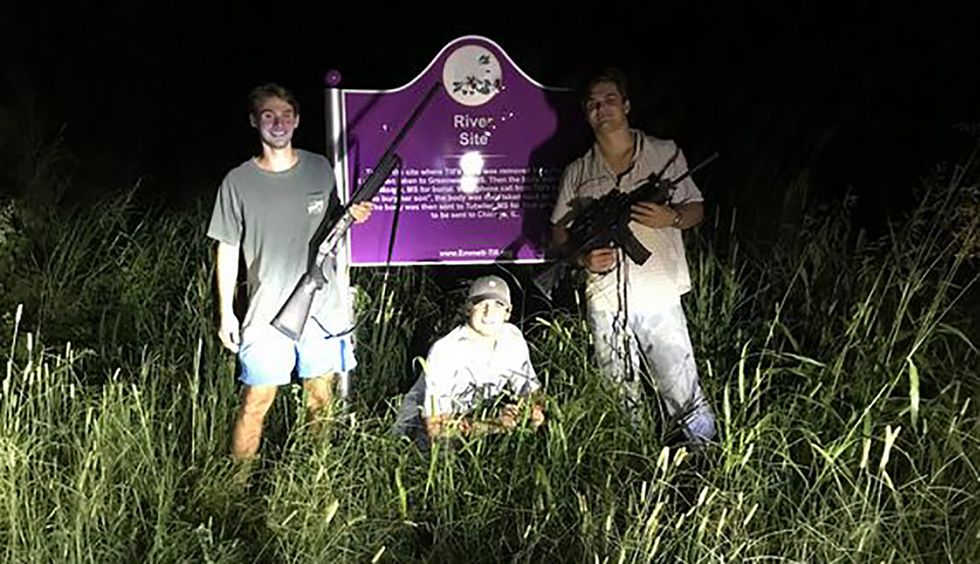 Ole Miss students face possible civil rights investigation after posing with guns in front of bullet-riddled Emmett Till Memorial