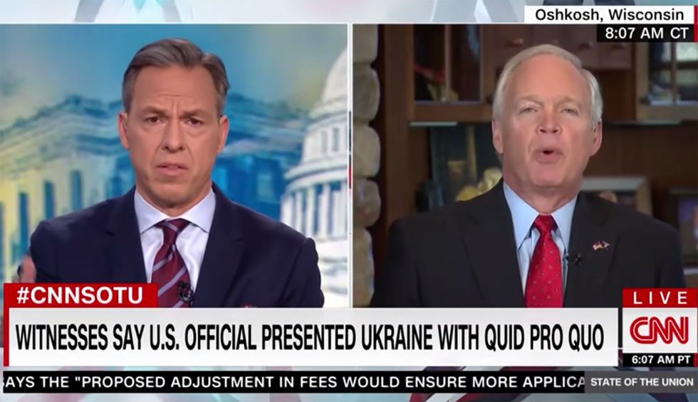 ‘That’s not true’: CNN’s Jake Tapper busts GOP's Ron Johnson for parroting Trump’s Ukraine lies during frantic interview