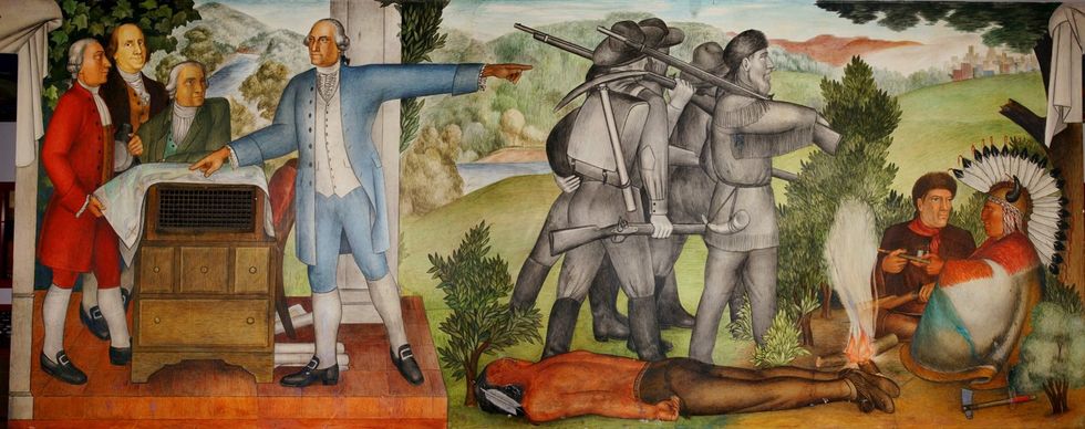 These activists argue a mural showing a dead Native American is traumatizing — but they're missing the artwork's point