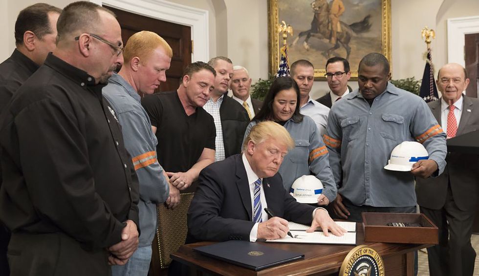 Manufacturing slump undercuts Trump claims of economic strength