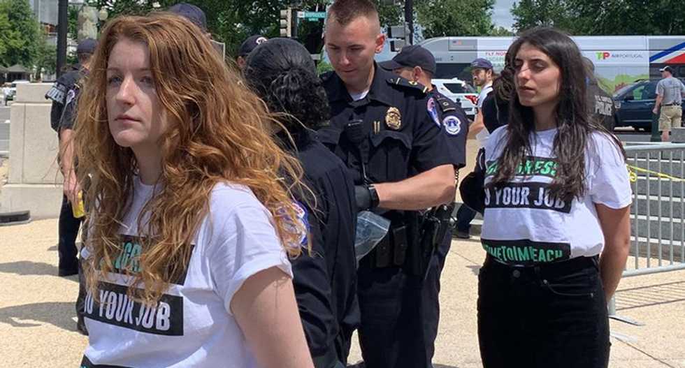 Americans 'have been waiting two years for Congress to do its job' — but arrests quash impeach Trump sit-in within two minutes