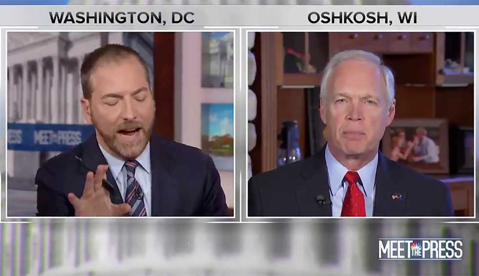 Chuck Todd blows up on Ron Johnson in stunning shouting match as senator rattles off conspiracy theories to defend Trump