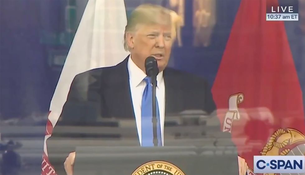 Trump faces ‘lock him up’ chants and ‘impeach’ signs as he delivers Veterans Day speech in New York