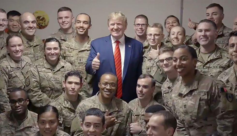 'Is it exhausting to lie all the time?': Trump defender mocked for claiming Afghanistan trip had 'no photo ops' — after posting video of photo ops