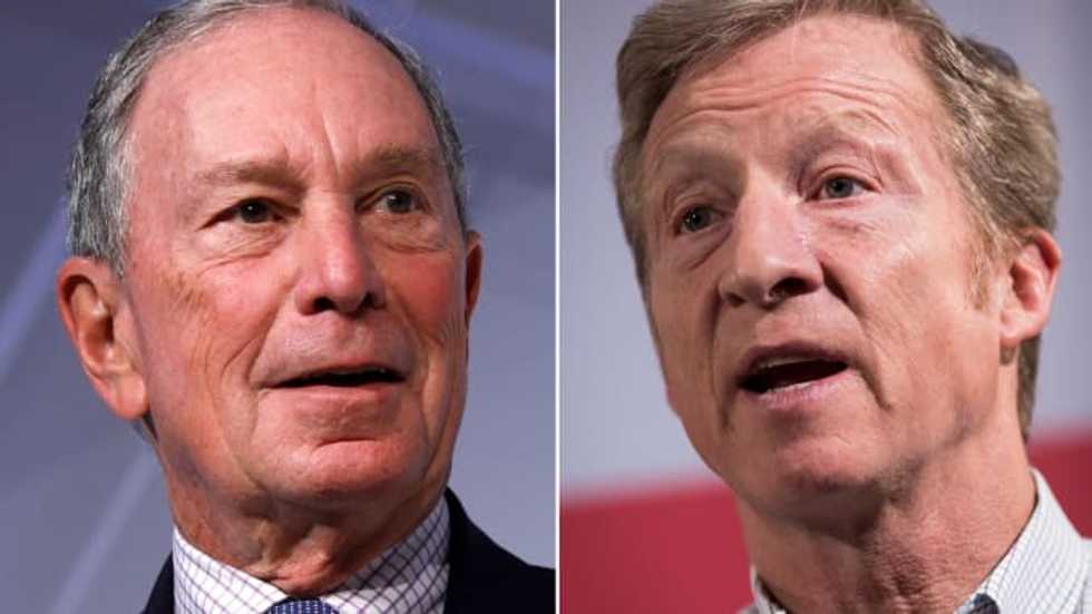 Bloomberg and Steyer have spent six times as much on TV ads as all of the other Democratic candidates combined