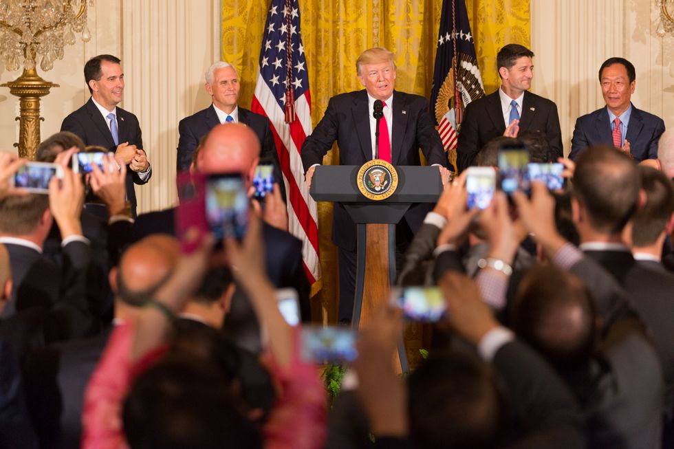 Trump tweets that Foxconn debacle is ‘great news’  — even when the headline calls it ‘damage control’