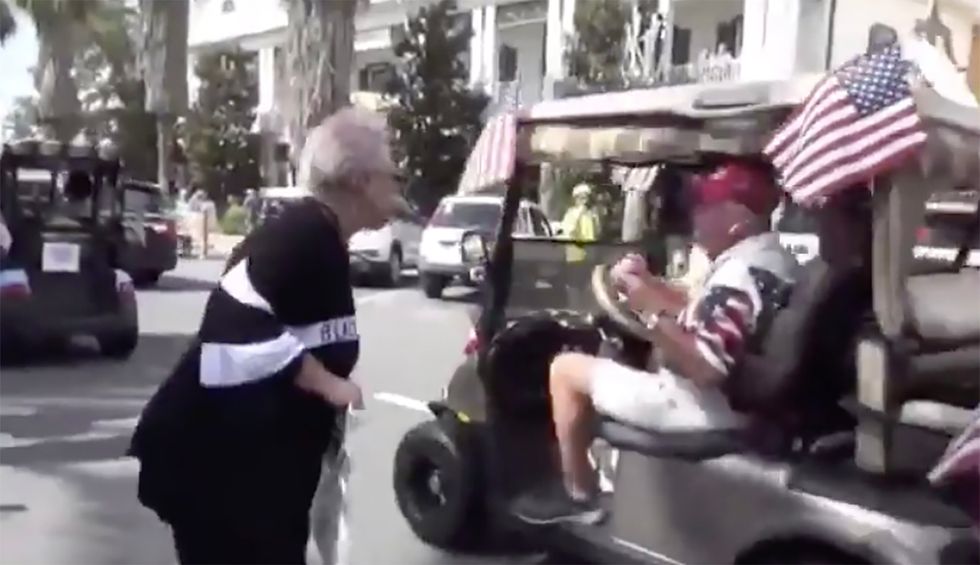 Trump promotes video of re-election supporters shouting ‘white power!’ at Florida protest