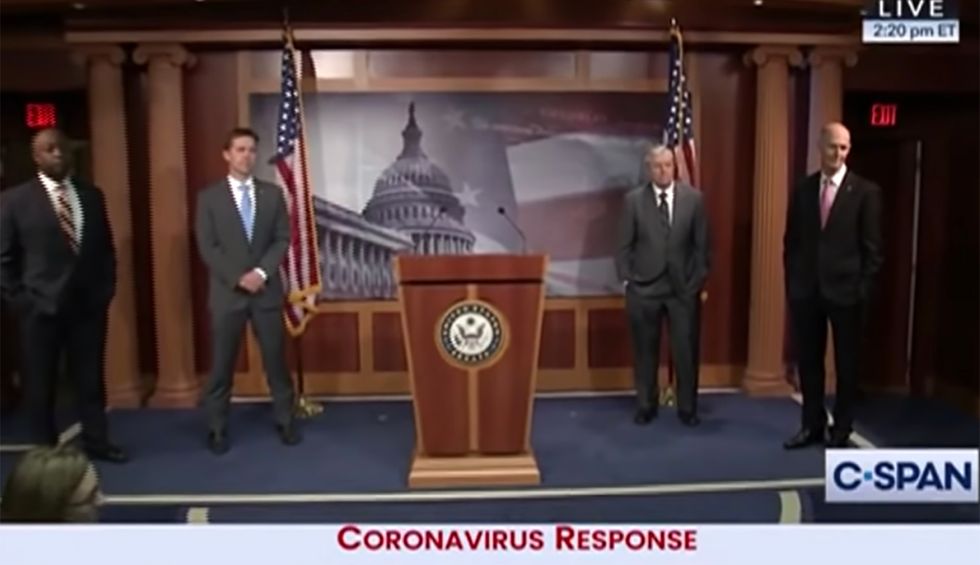 Watch: Reporter spars with Senate GOP as they complain about unemployed people getting too much money