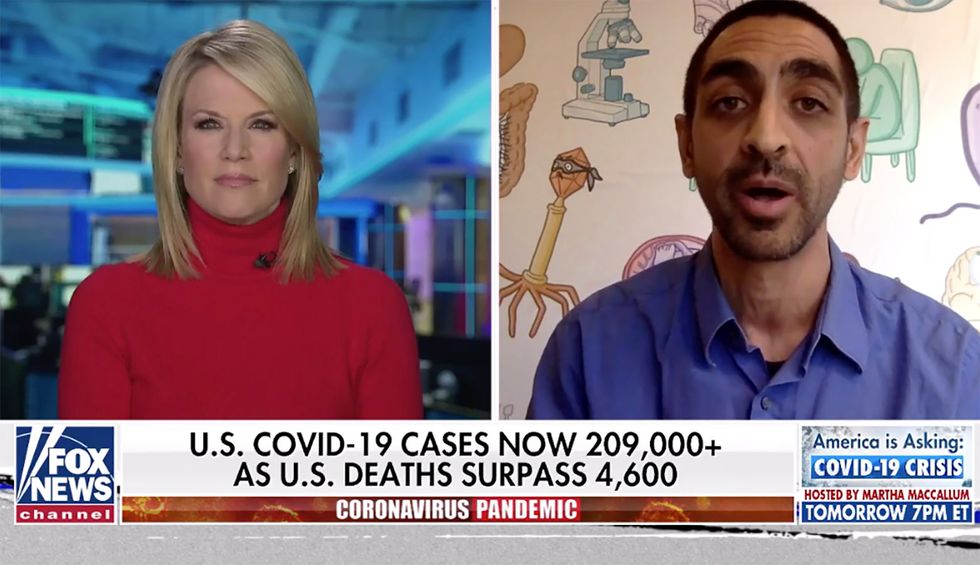 Medical expert applauded after schooling Fox News host on US' painfully inadequate response to coronavirus