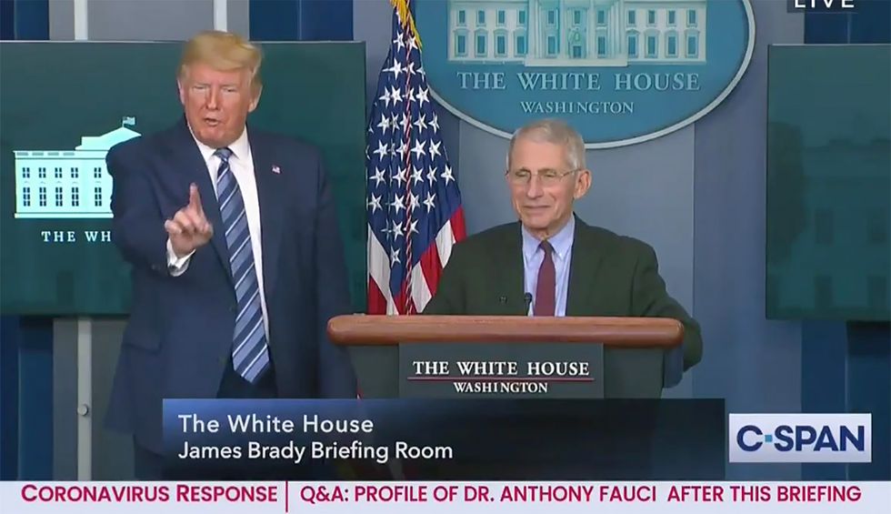 'Chilling': Trump stuns Americans by refusing to let Dr. Fauci answer question on dangers of hydroxychloroquine
