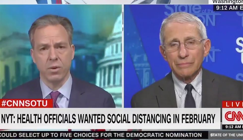 Watch CNN's Jake Tapper expose Trump's historic incompetence while interviewing Fauci