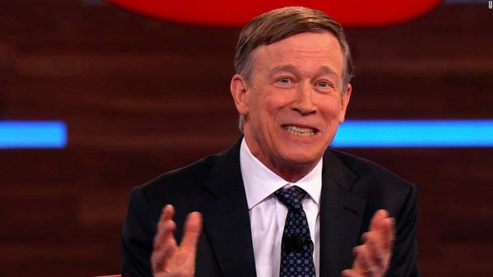 John Hickenlooper's most memorable line in his CNN town hall was no laughing matter