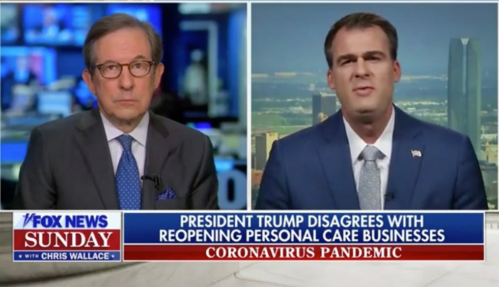 Oklahoma governor falters on Fox News when asked about medical association opposing reopening