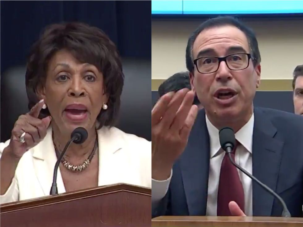 'You're ordering me to stay here!': Rep. Maxine Waters gets into heated exchange with Steve Mnuchin as he tells her to bang her 'gravel'