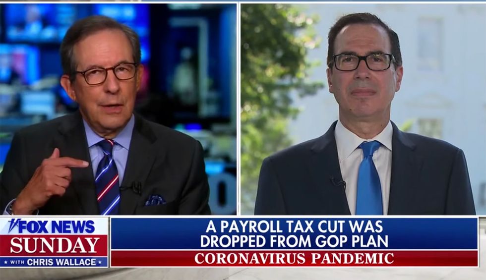 Chris Wallace fact checks Steve Mnuchin’s lies on new stimulus bill: ‘Republicans rejected this’