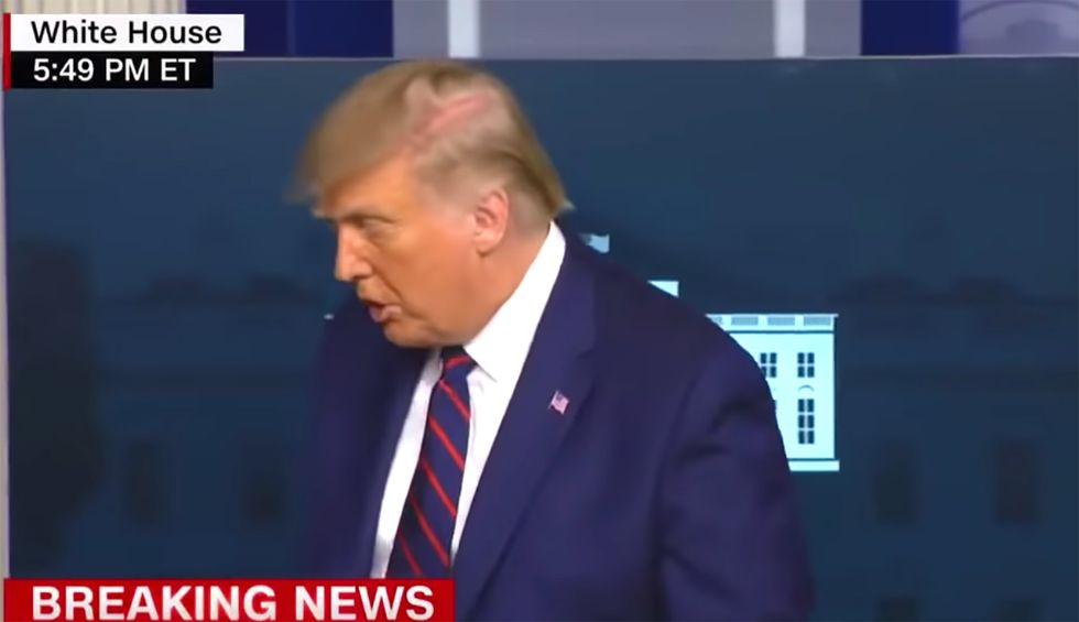 Watch: Trump abruptly ends news conference after reporter points out contradictory statements on plasma treatment