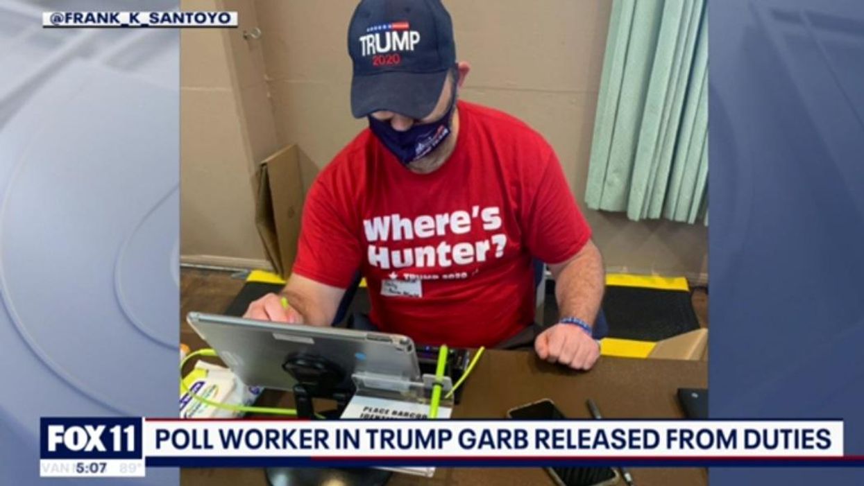 'Unacceptable': CA poll worker dismissed after viral photo showed him clad in head-to-toe 'Trump 2020' gear