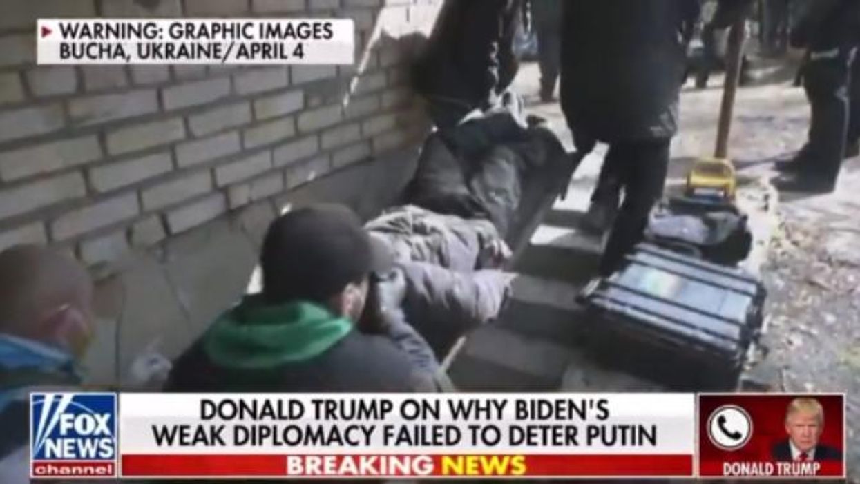 Watch: Disturbing Fox News clip captures Trump boasting about his relationship with Putin as network shows body bags in Ukraine