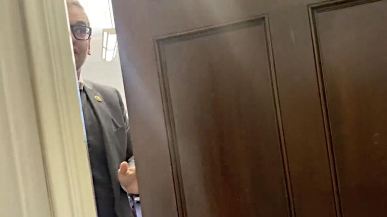 Watch: George Santos closes door on reporters asking about amended FEC report