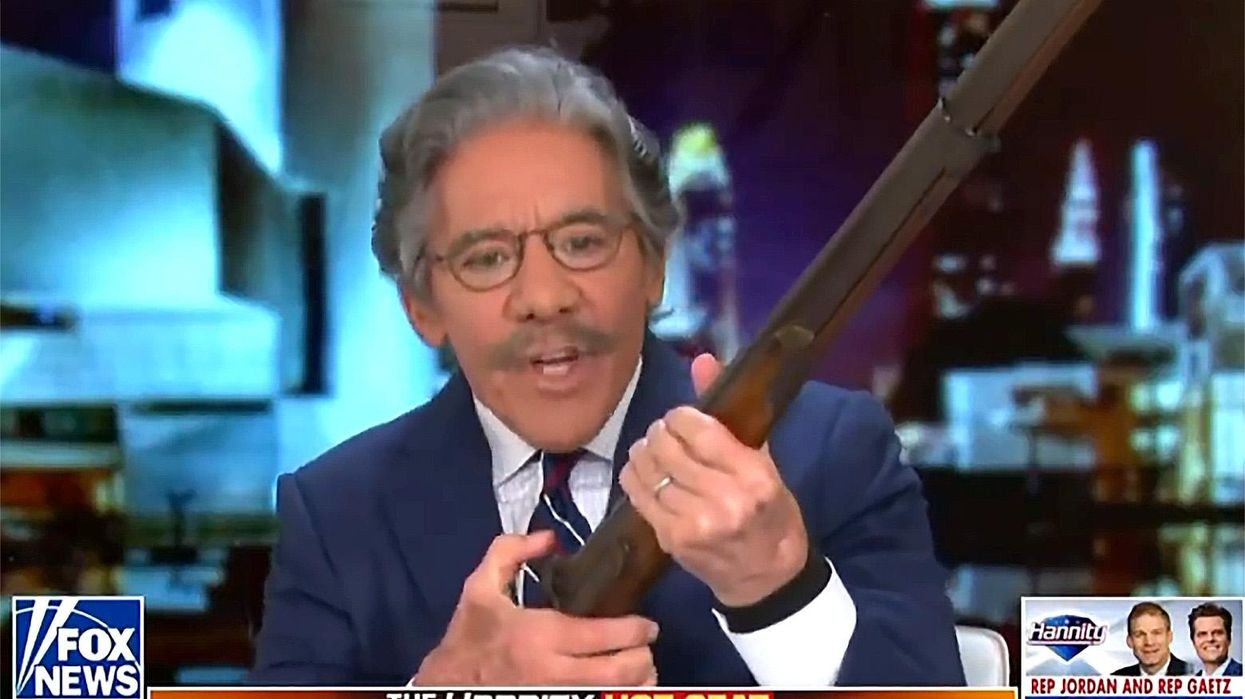 Geraldo Rivera brandishes musket during intense on-air debate with Sean Hannity about 2A, assault rifles