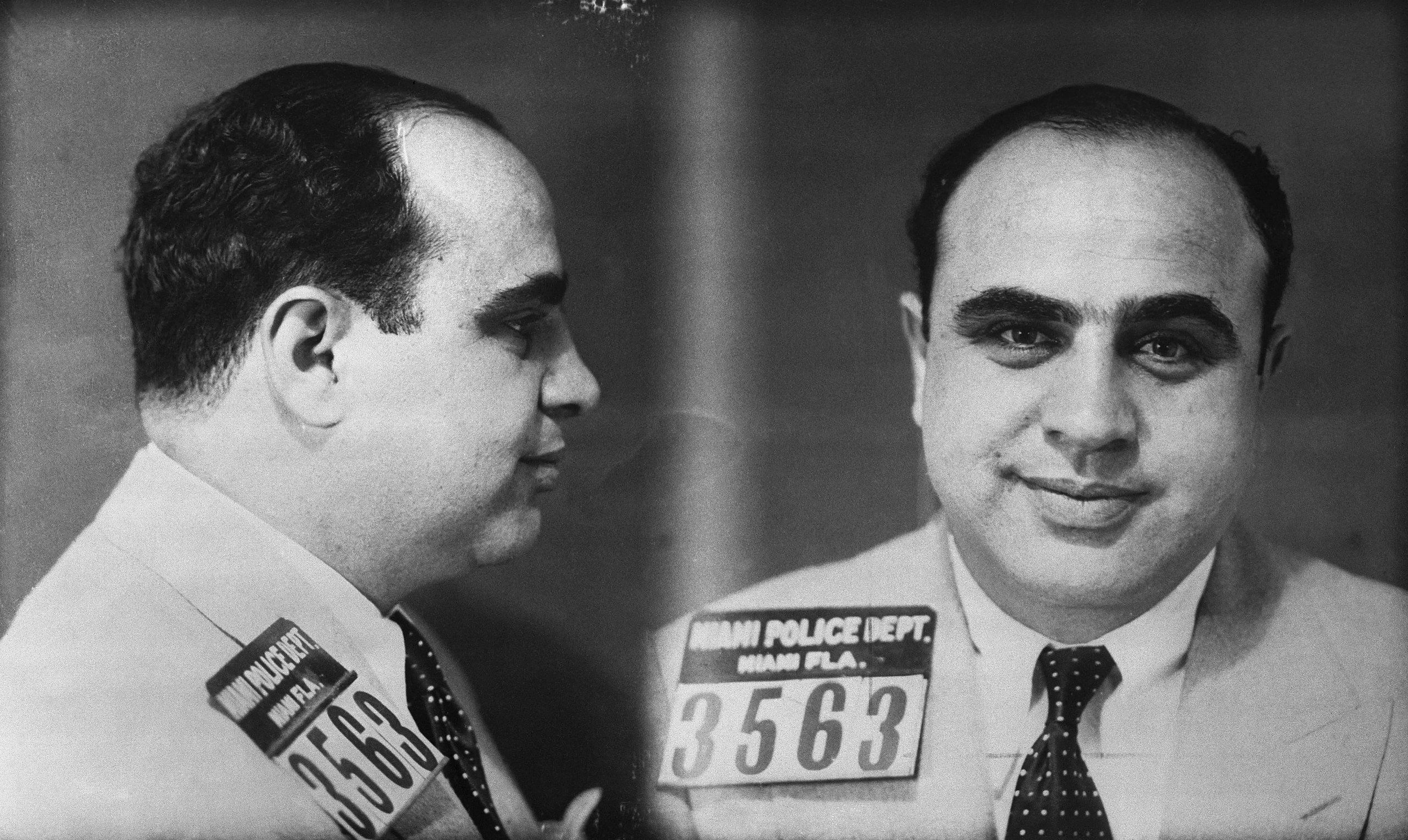Mug shot of Capone in Miami, in 1930