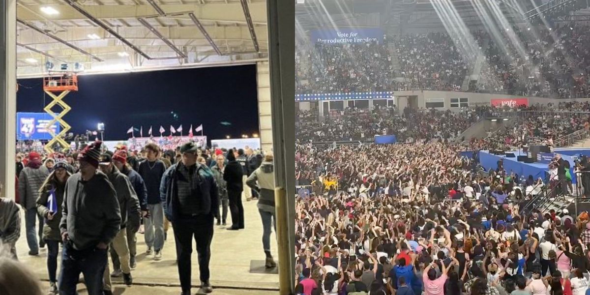 Harris Rally Trump Rally Trump supporters leave his rally amid 3-hour delay while 30K pack ...