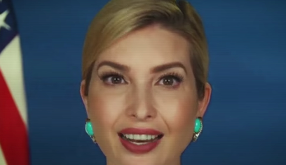 A brilliant video skewers Ivanka Trump by contrasting her flowery speech with the brutal reality under her father