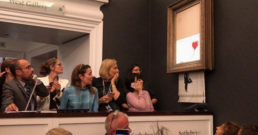 'Going, Going, Gone...': Banksy Shreds the Top 1 Percent with Self-Destructing $1.4 Million Artwork