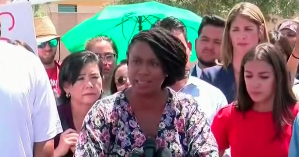 'Keep yelling!' Democratic Rep. Ayanna Pressley shouts down protesters while exposing abusive migrant camps