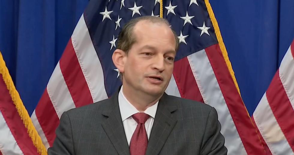 Here was the most revealing moment of Alex Acosta's desperate press conference on the Jeffrey Epstein case