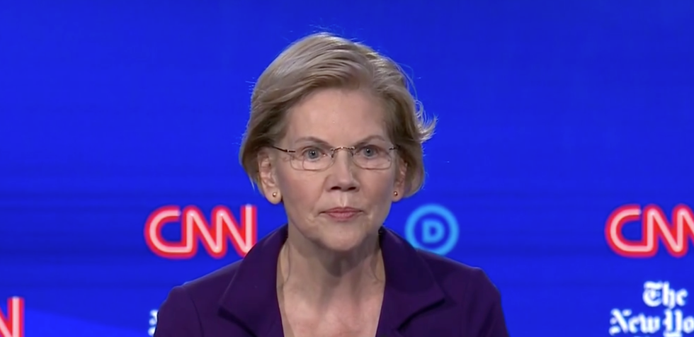 Sen. Elizabeth Warren brings the fire and calls out anyone wavering on taxing billionaires