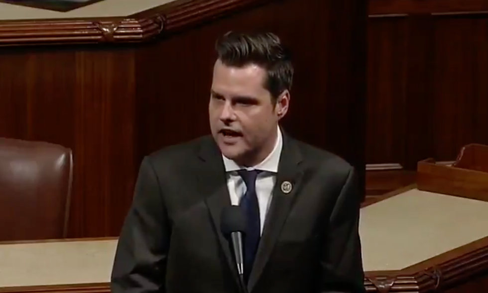Trump superfan Rep. Matt Gaetz humiliates himself with ridiculous gas mask stunt