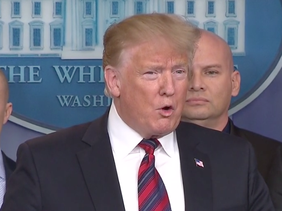 Trump holds ridiculous press briefing stunt because he 'couldn’t stand it that Nancy Pelosi was the center of attention': conservative pundit