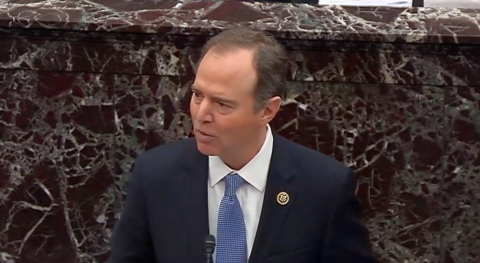 'You can't make this up!': Senate erupts in laughter when Adam Schiff reveals DOJ lawyers just completely contradicted Trump's impeachment defense