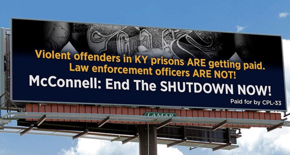 Kentucky prison officers union demands end to government shutdown in new billboard aimed at Mitch McConnell
